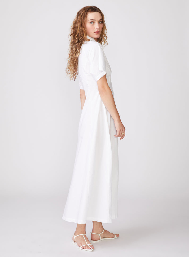 Stateside Luxe Jersey Boatneck Midi Dress with Side Slit in Cafe –