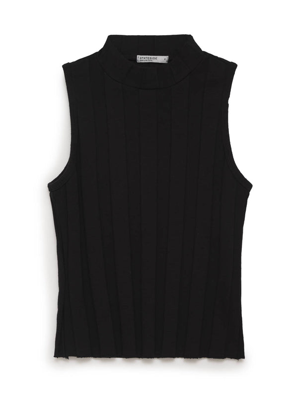 black box pleat mock neck