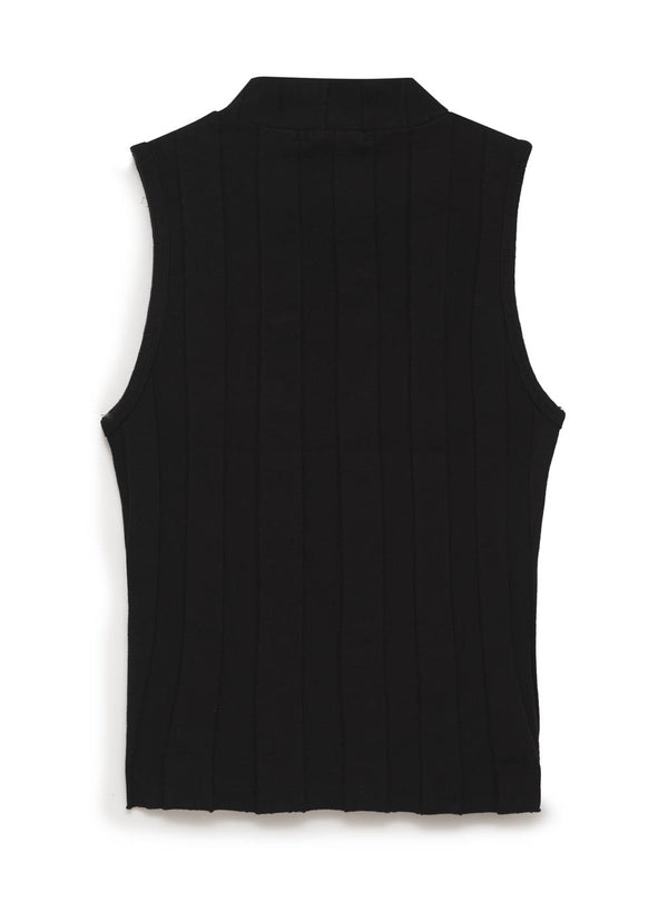 black box pleat mock neck