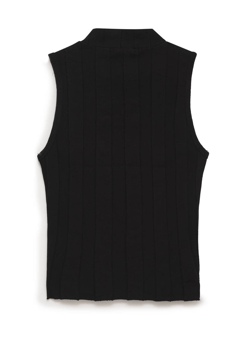 black box pleat mock neck