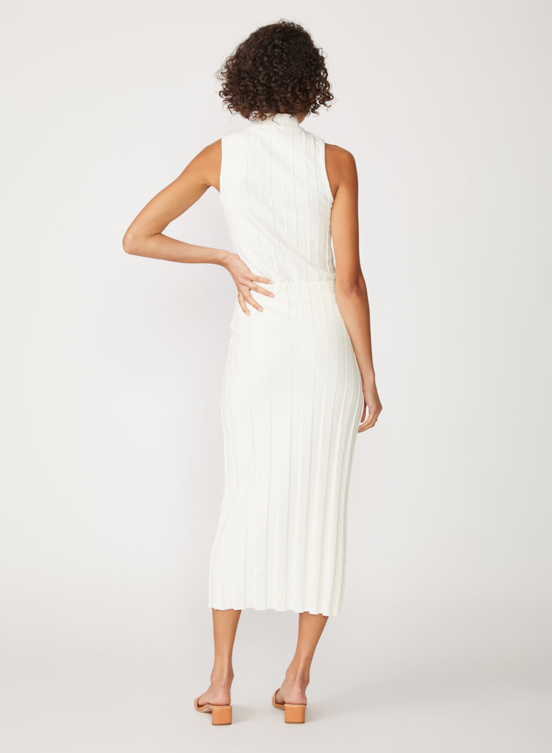 cream box pleat skirt