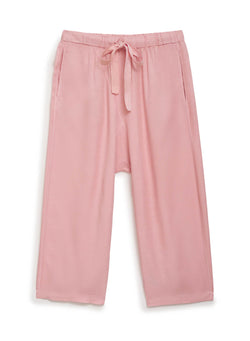 pink viscose satin wide leg pant