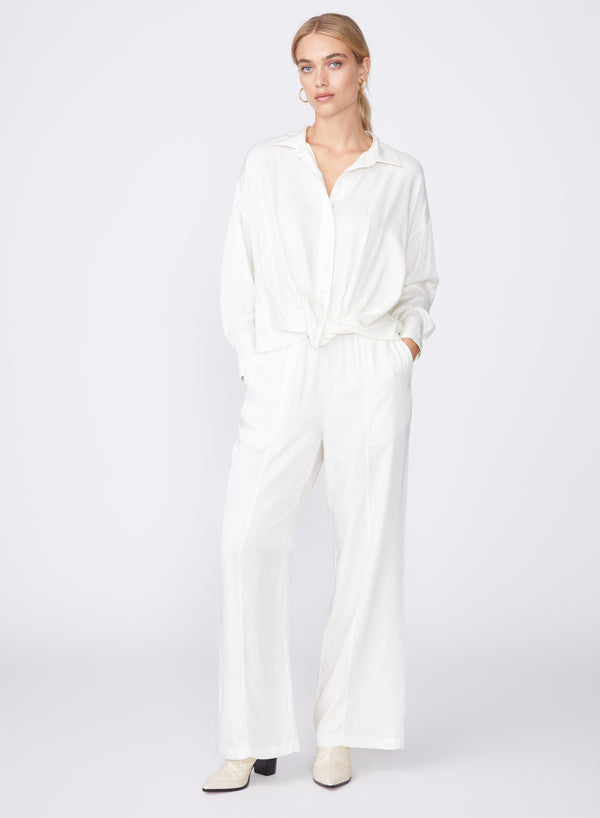 cream viscose satin pull-on trouser