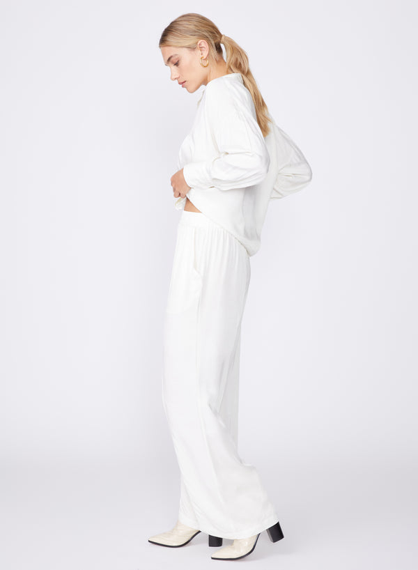 cream viscose satin pull-on trouser