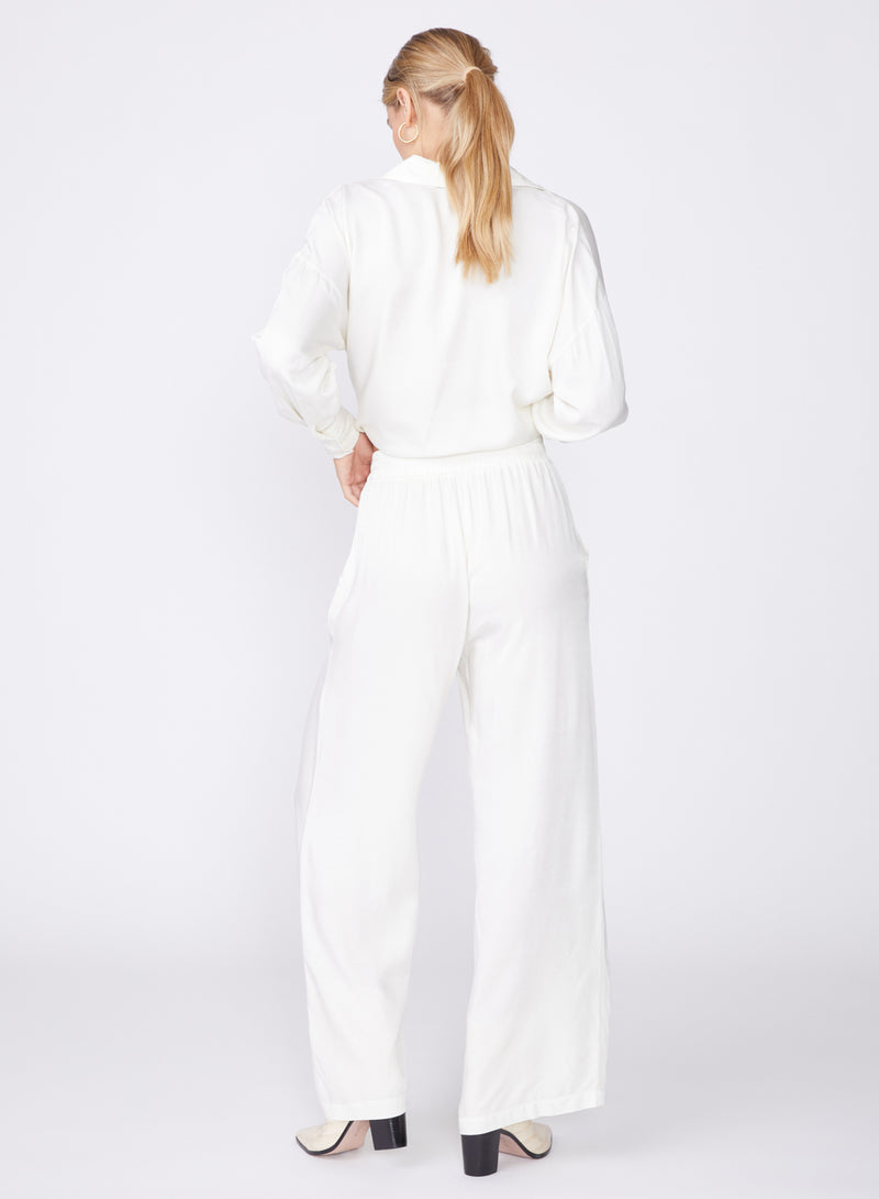cream viscose satin pull-on trouser