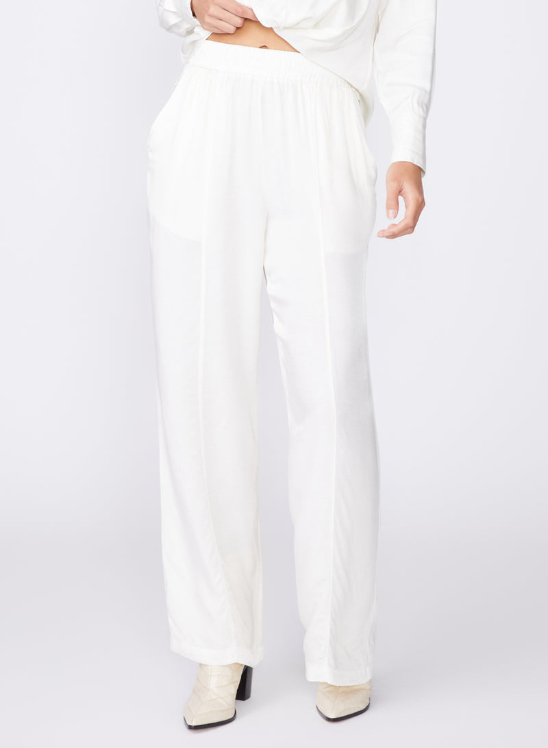 cream viscose satin pull-on trouser