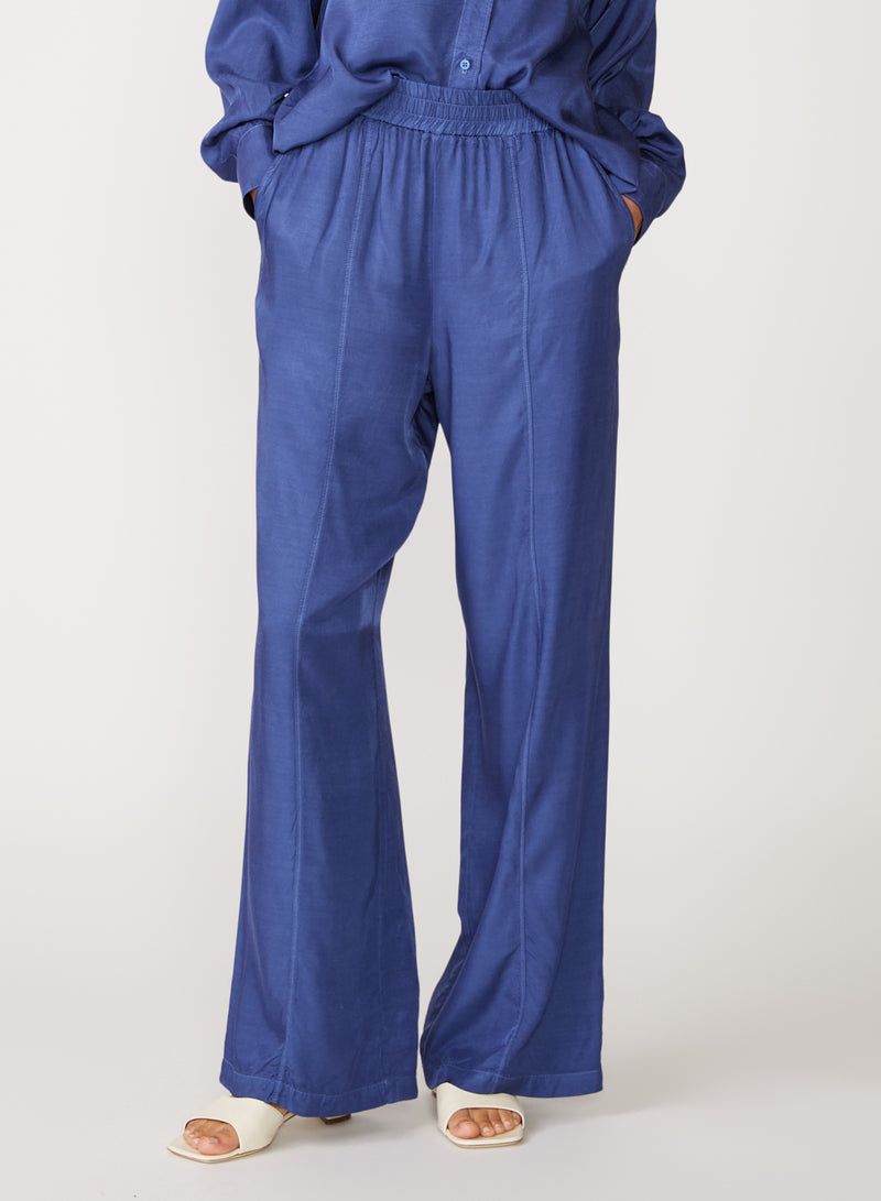 blue satin trouser