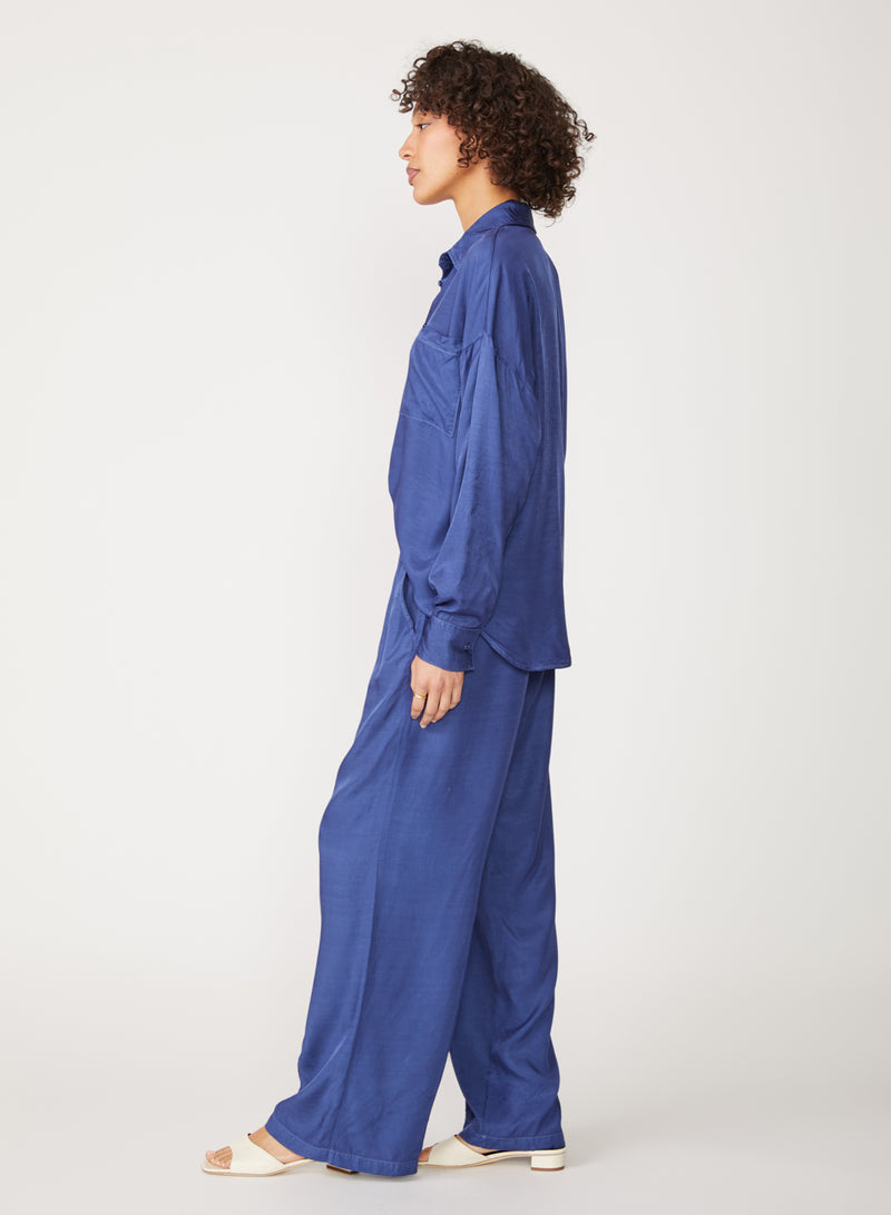 blue satin trouser