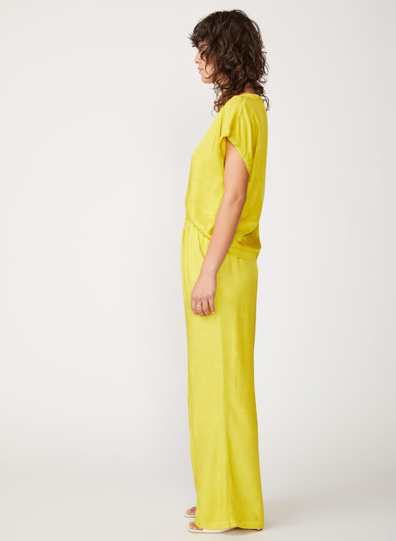 yellow satin trouser