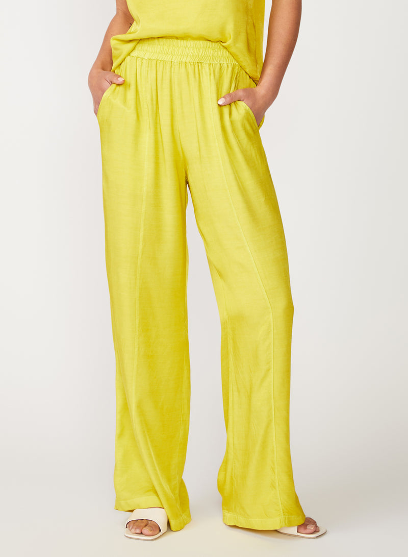 Viscose Satin Pull-On Trouser in Dijon –