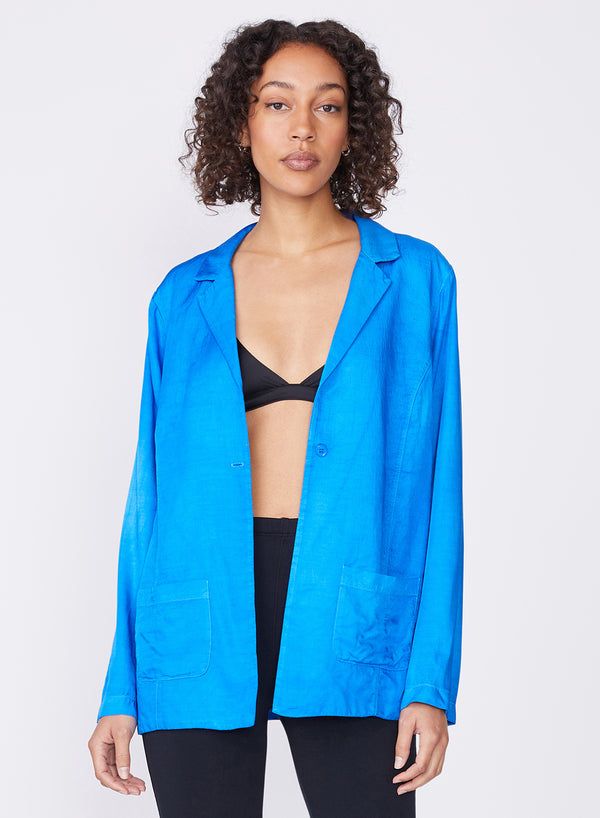 Viscose Satin Blazer in Arctic