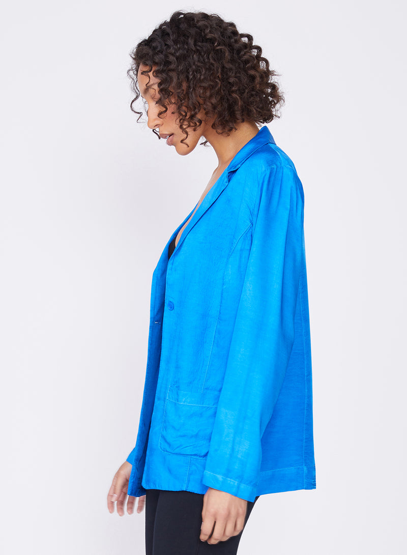 Viscose Satin Blazer in Arctic