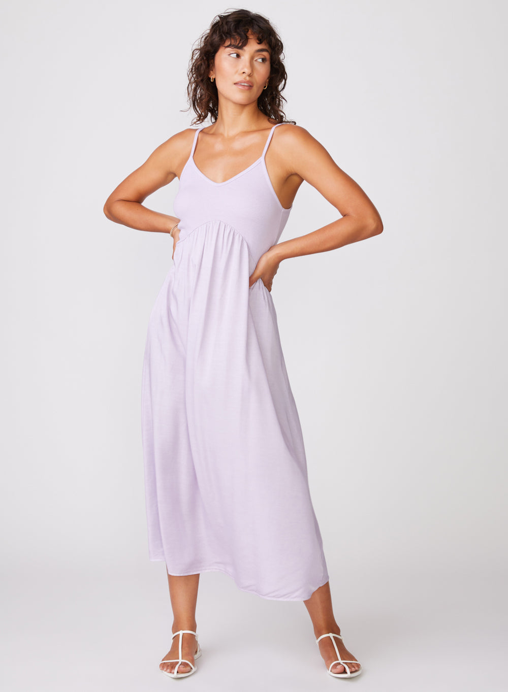 knee length dresses for ladies Cecilia Lilac Midi Dress – Maison Safiyaa USA main image 1