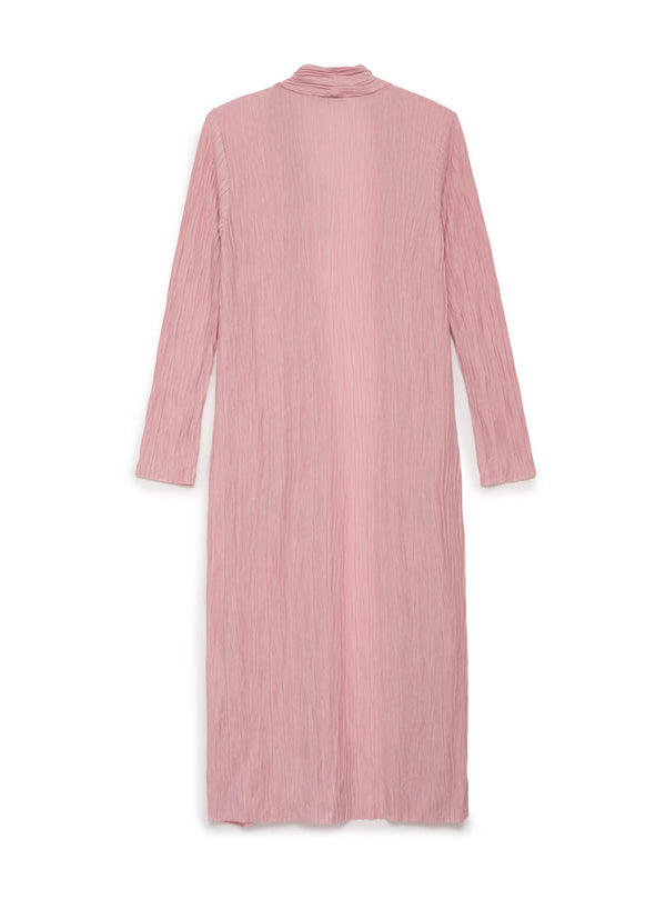 pink knit plisse duster cardigan