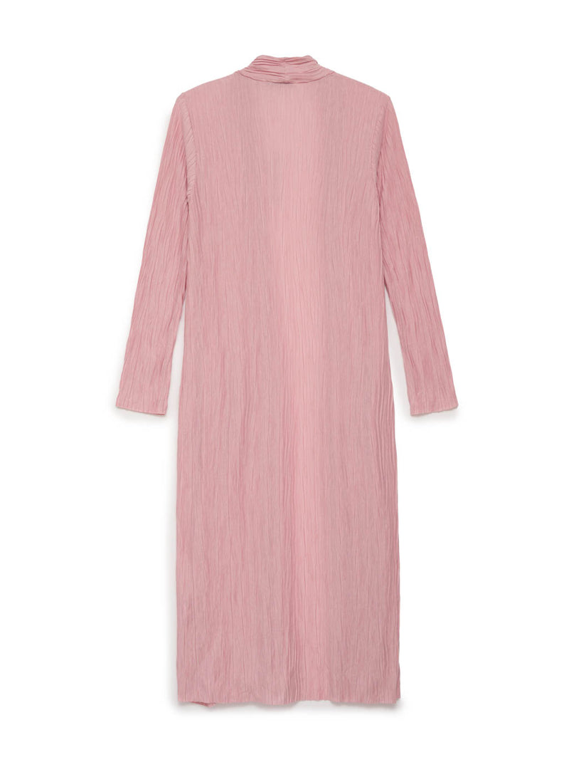 pink knit plisse duster cardigan