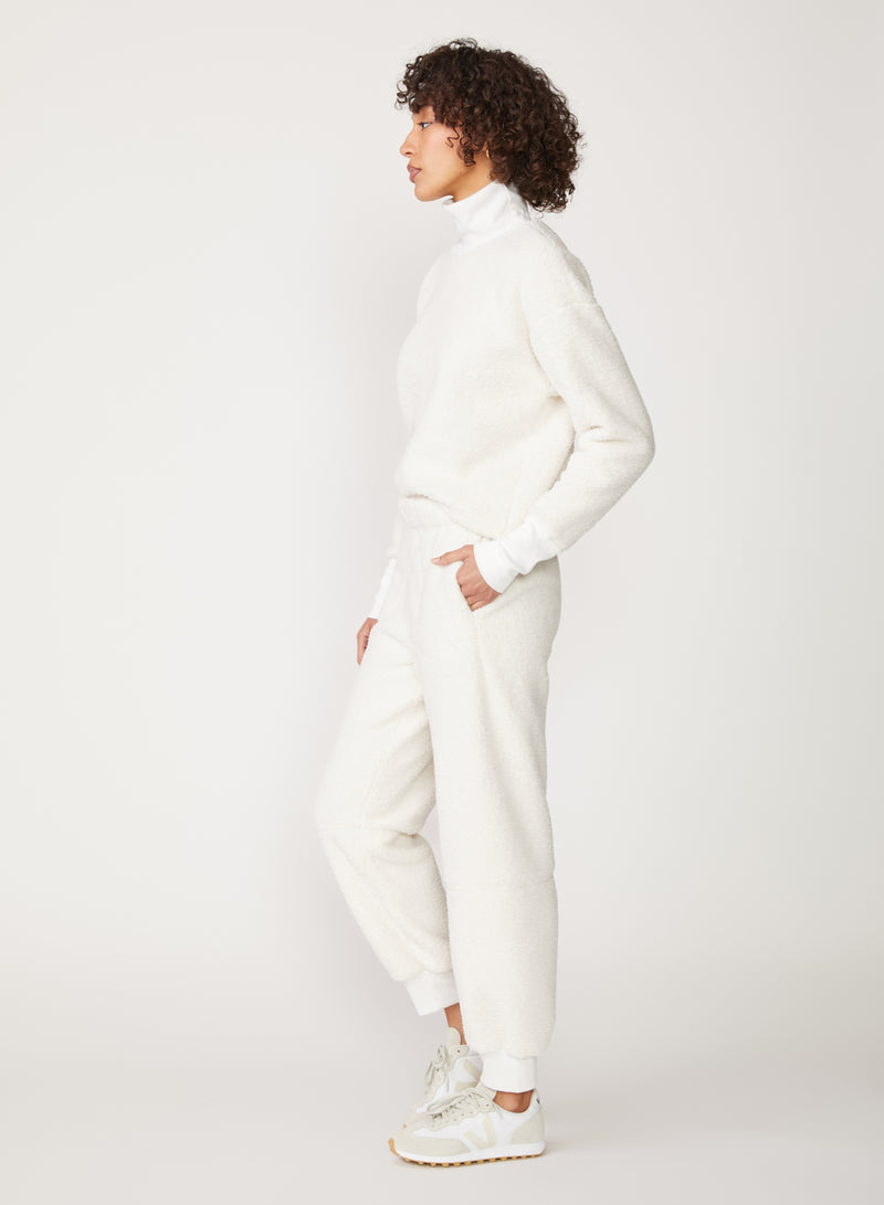 cream sherpa jogger