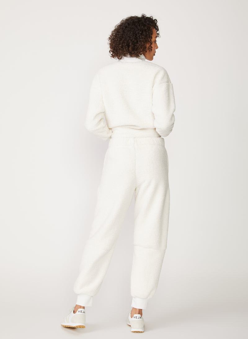 cream sherpa jogger