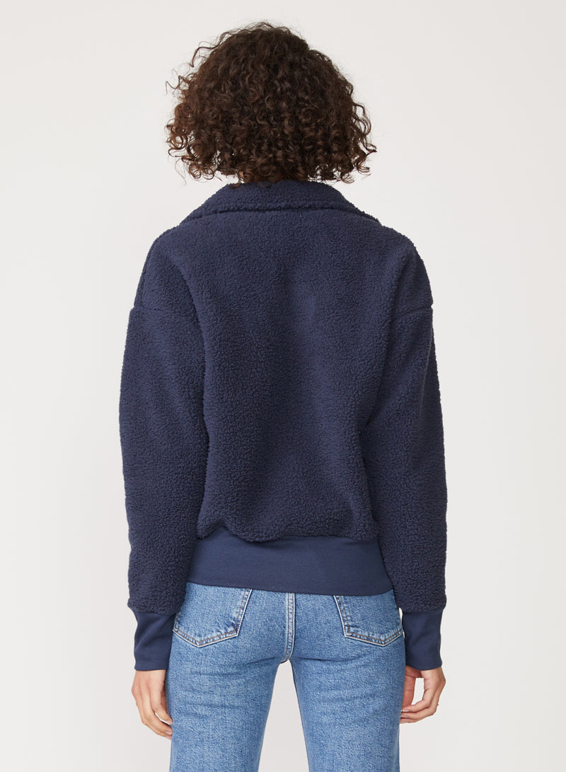 blue sherpa collared top