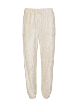 cream bamboo velour sweatpant - front flat lay