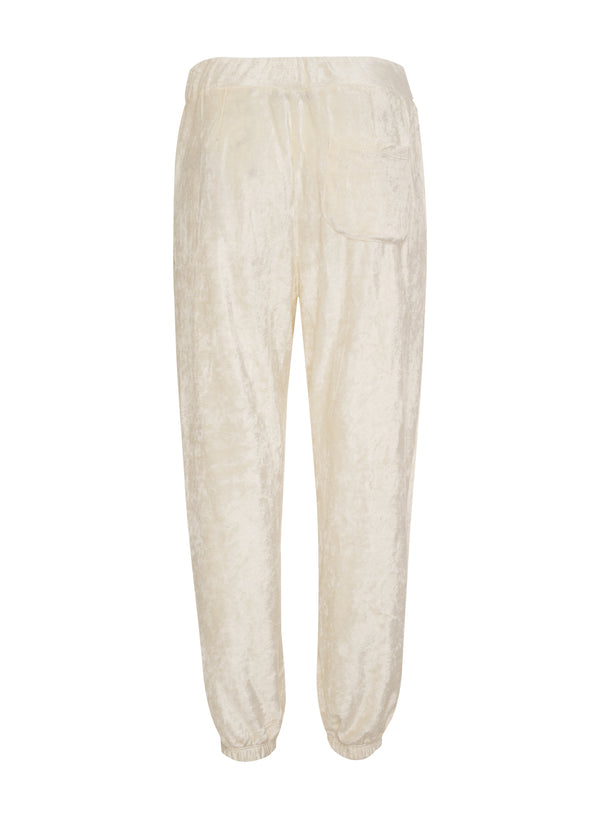 cream bamboo velour sweatpant - back flat lay
