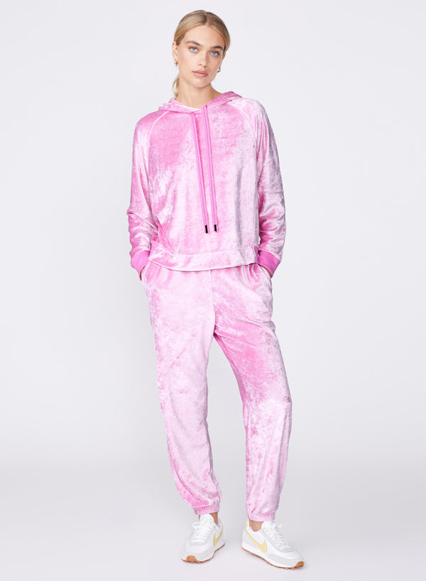 Stateside Bamboo Velour Sweatpant in Tulip - front full view