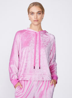 Stateside Bamboo Velour Hoodie in Tulip - front view