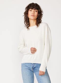 cream cashmere sweater - front view