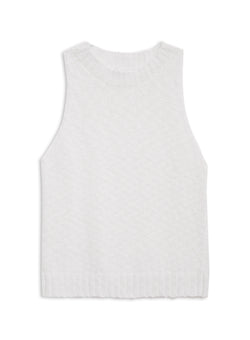 Stateside Cotton Linen Tank Sweater in White - front flat lay